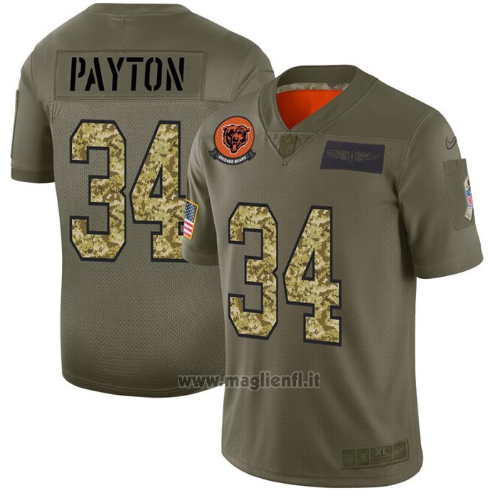 Maglia NFL Limited Chicago Bears Payton 2019 Salute To Service Verde